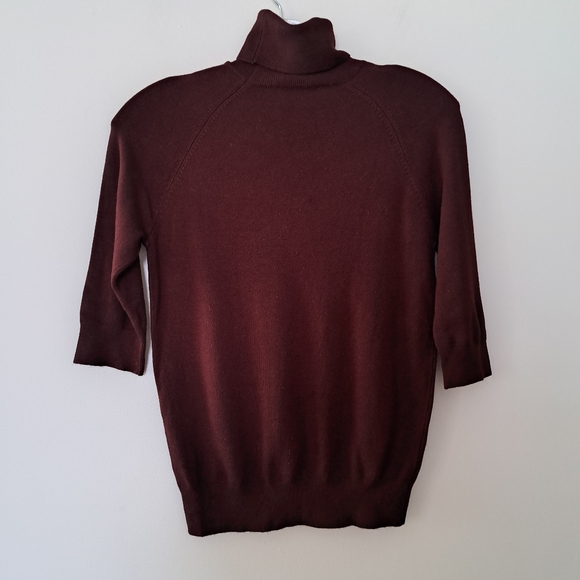 NWT Zara Brown Turtleneck Sweater with Ribbed Design - Picture 8 of 9